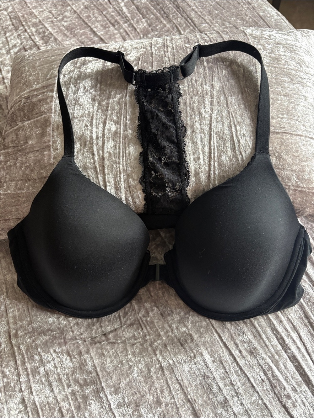 Victoria's Secret Black Lace-Racerback Bra
